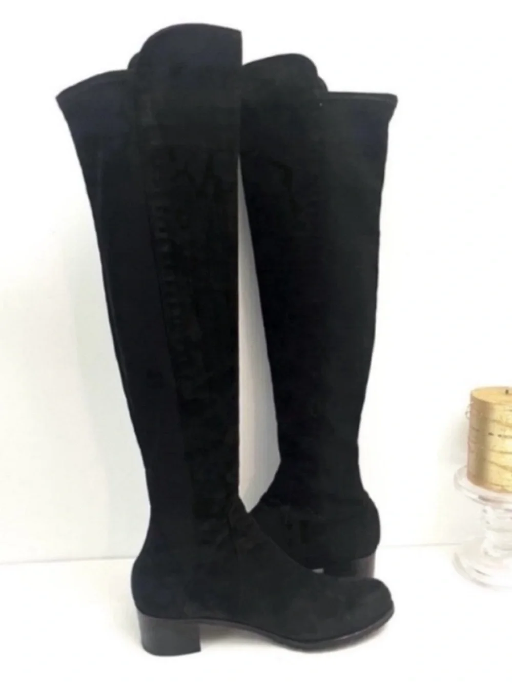 Stuart Weitzman Black Over-the-Knee Suede Boots Size 7.5